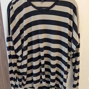 COS Black and Tan Striped Top